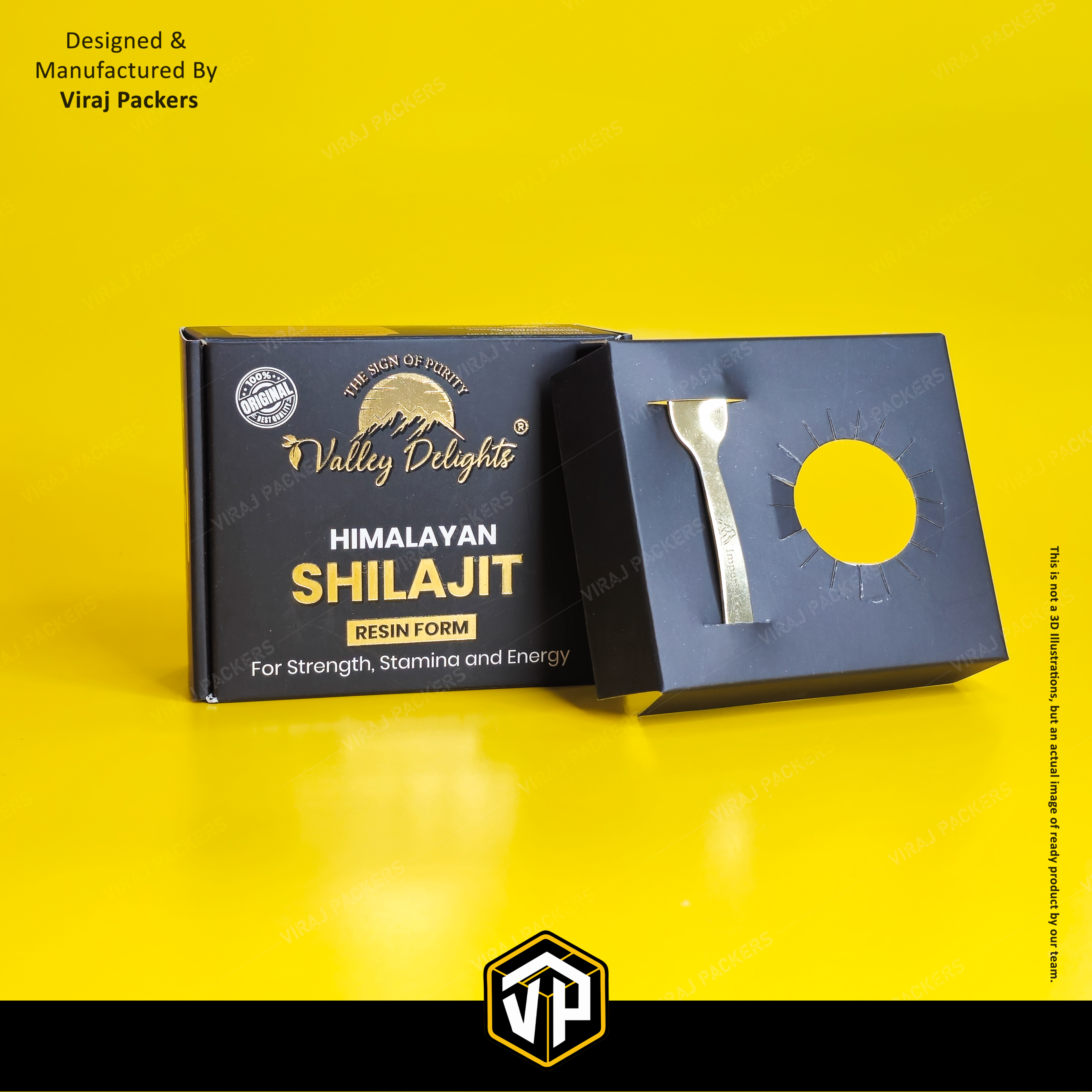 Customize Shilajeet Packaging Box - Finishing: Glossy Lamination