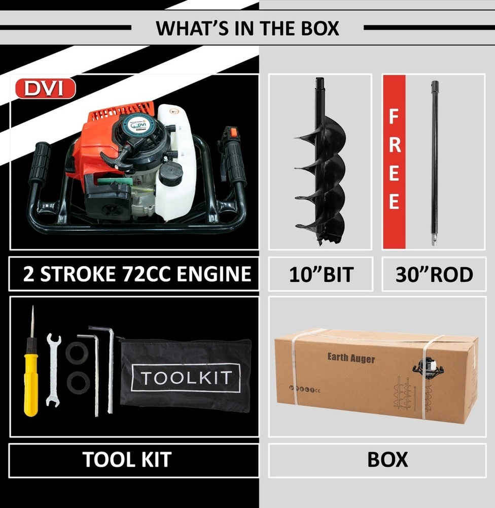 72cc Earth Auger With 10 Inch Bit - Automatic Grade: Semi-automatic