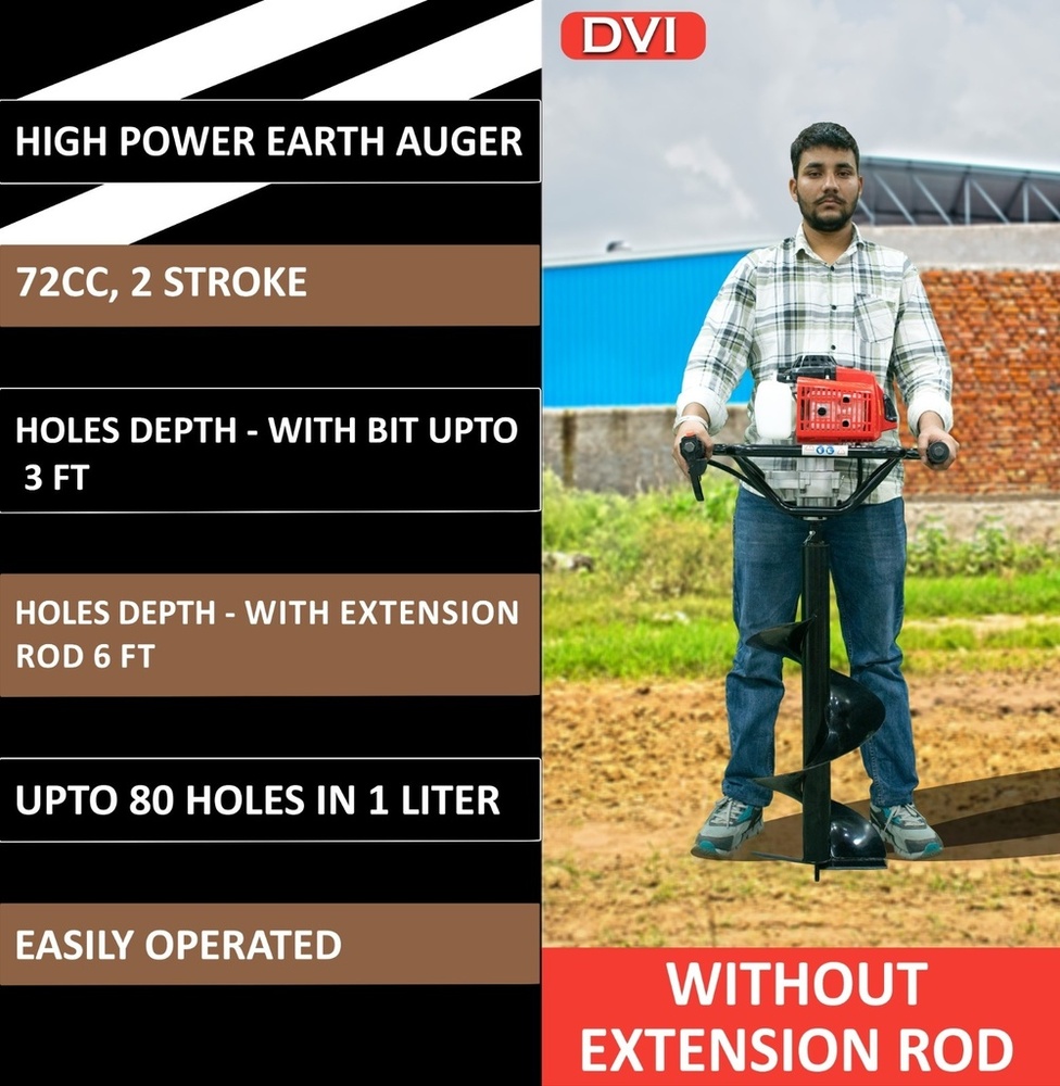 72cc Earth Auger With 10 Inch Bit - Automatic Grade: Semi-automatic