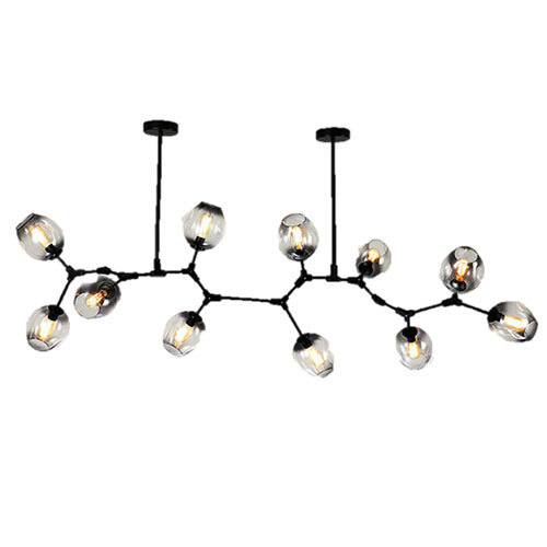 Lh-9760-11 Iron Dining Table Lights - Color: Black Smoke