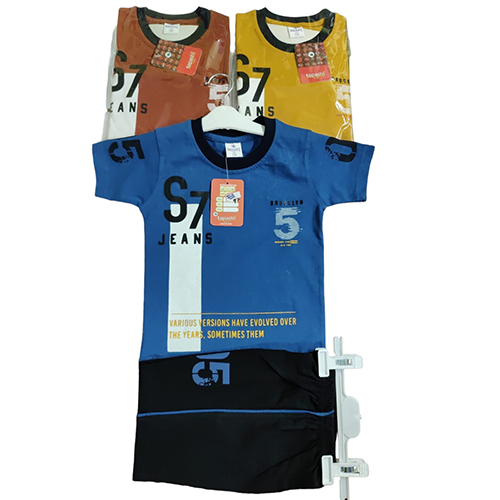 Kids Round Neck T-Shirt Nikkar Set - Color: Different Available