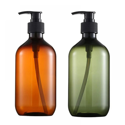 Shampoo Glass Spray Bottle - Color: Green And Brown