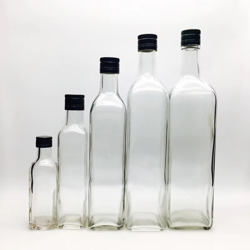 Square Water Glass Bottle - Color: Transparent