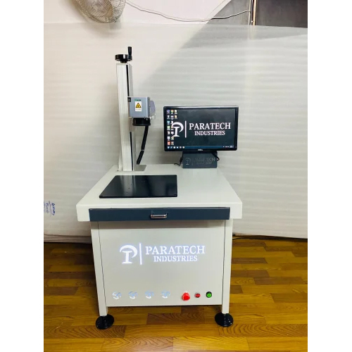 Copper Utensils Laser Marking Machine - 20/30/50 Watt Fiber Laser, 300x300 Mm Area, Grey Color, Industrial Use, Fast Engraving Speed 8000 Mm/s