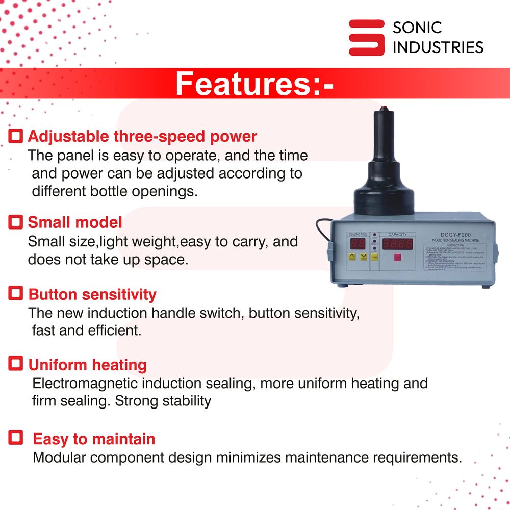 Sonic Induction DGYF-200 Portable aluminum foil induction sealer Bottle Cap Sealing Machine