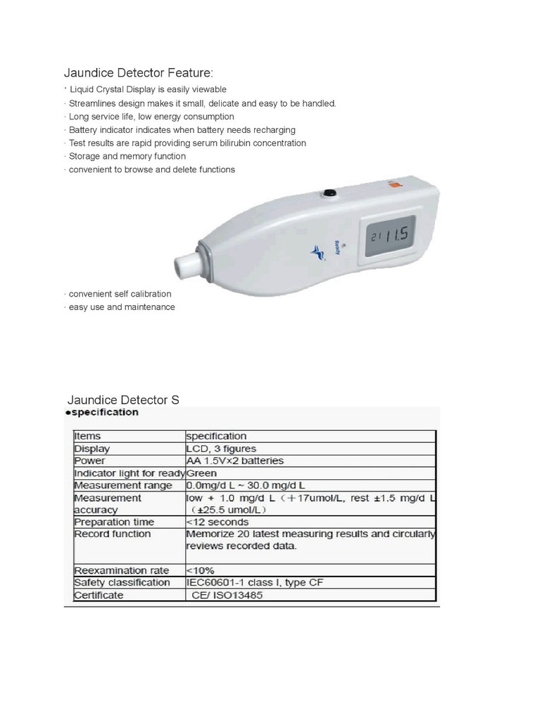 Jaundice Meter , Bilrubin Metr