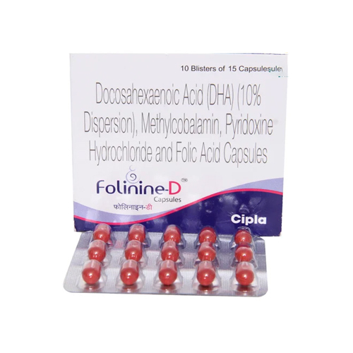 Docosahexaenoic Acid Dha Methylcobalamin Pyridoxine Hydrochloride Folic Acid Capsules - Origin: India