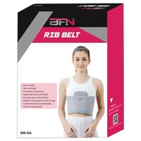 Bb-04 Rib Belt - Latex Material, Sizes S To Xxxl, Grey Color | Adjustable Design, Eco-friendly, Hospital Use, 1-year Warranty