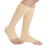 Ka-15 Compression Stocking Below Knee - Spandex Material, Below Knee Design, Skin Color, Flexible Support For Knee, Tapered Shape, 4 Way Stretch