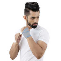 Wf-02 Wrist Support With Thumb - Soft Spandex Material, Adjustable Fit, Grey Color | Lightweight, Flexible Design, Eco-friendly And Manual Adjustable