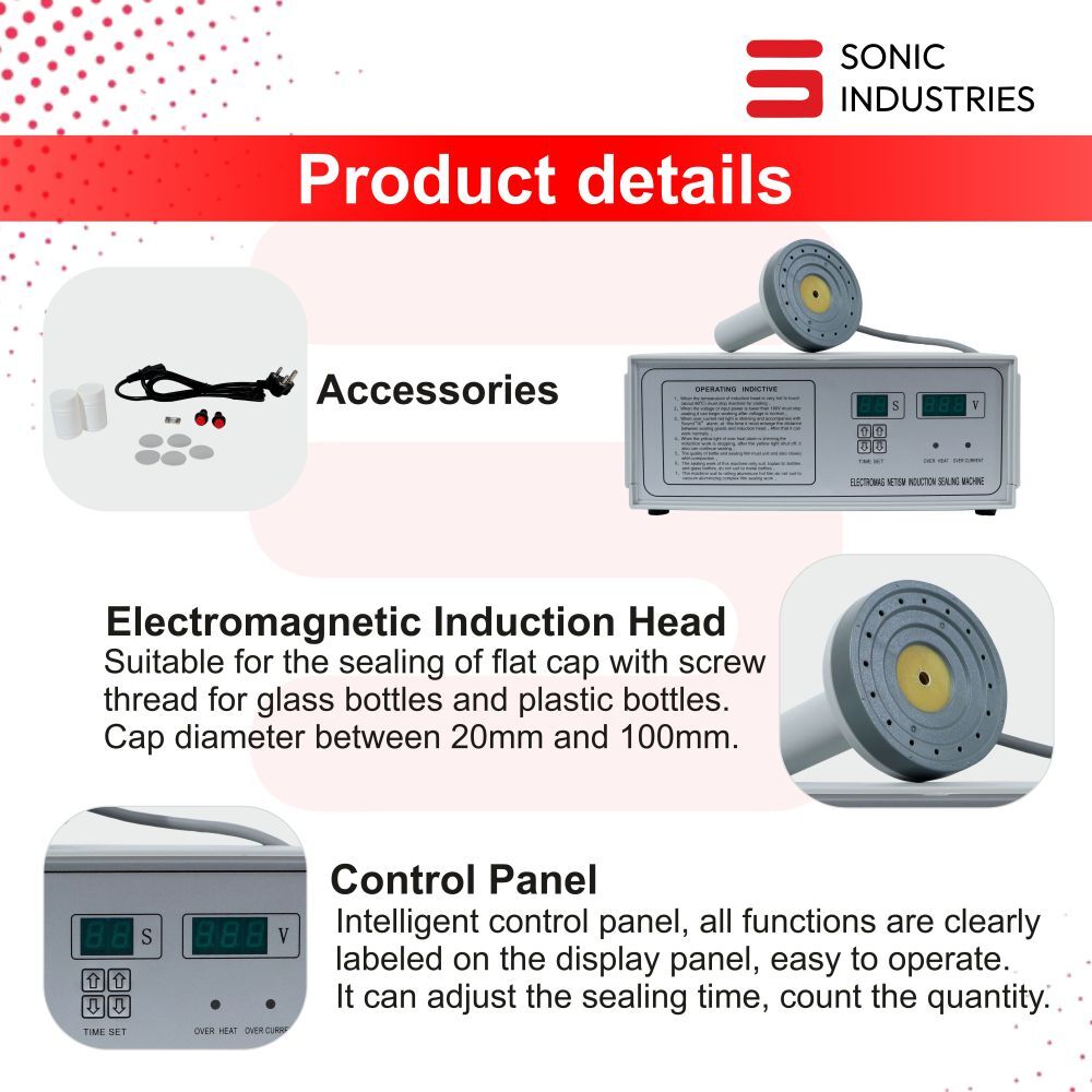 Sonic Industries DGYF500A aluminum foil induction sealing machine, electromagnetic (20MM - 80MM)