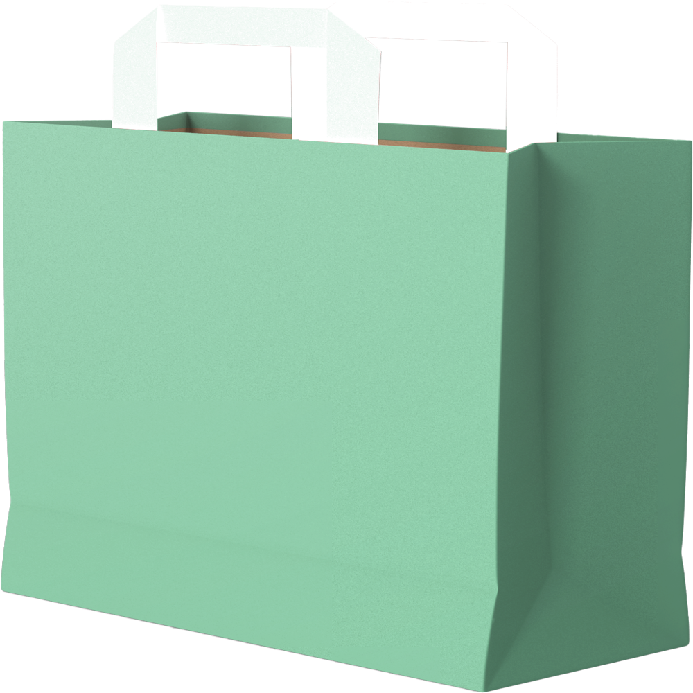 Hotpack Pop Pink Paper Bag (240x125x360 Mm, 500 Nos) - Color: Green