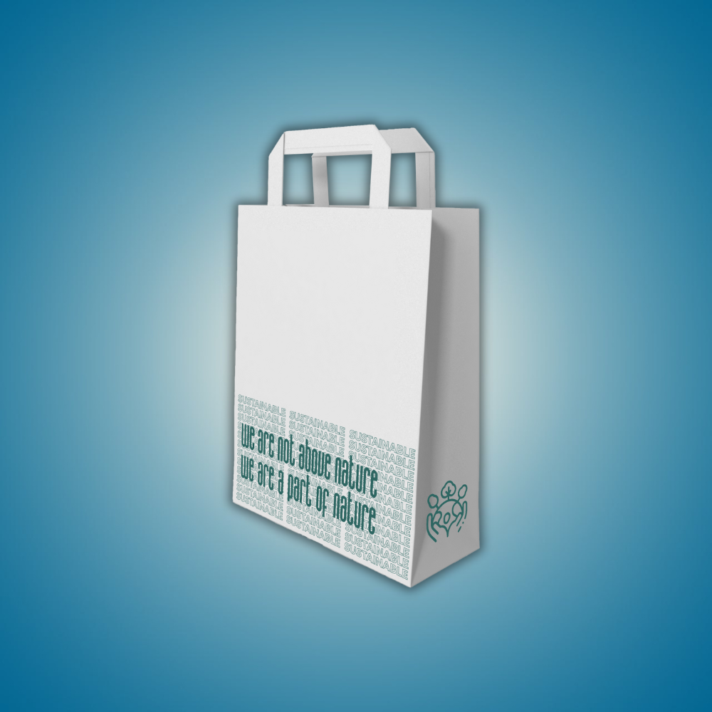 240X125X360Mm Hotpack Nature White Medium Paper Bag - Max Load: 5 Kg  Kilograms (Kg)