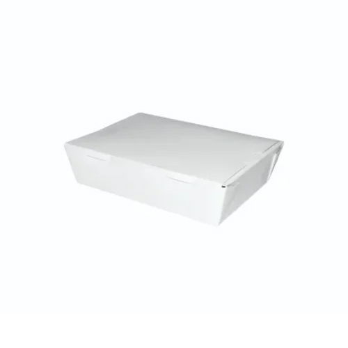 19.5X14X6.5Cm White Paper Lunch Box - Shape: Rectangular