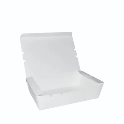 18X12X5Cm White Paper Lunch Box - Finishing: Matte Lamination