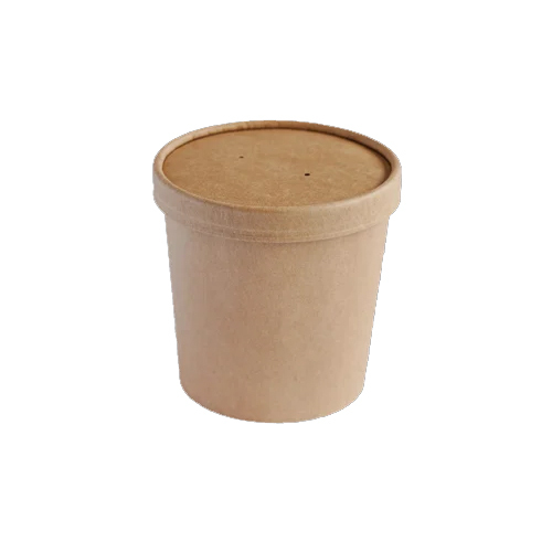 350Ml Kraft Paper Curry Container - Finishing: Matte Lamination