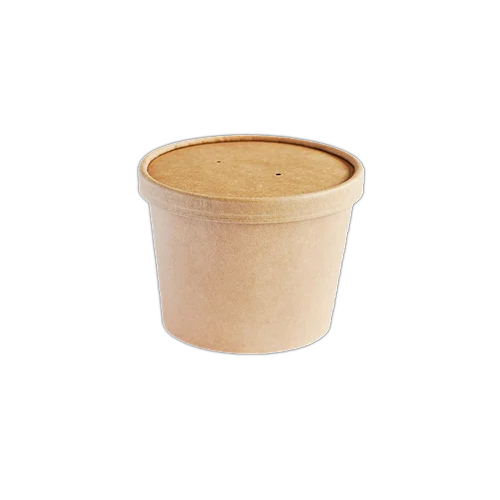 Kraft Paper Curry Container (Food Container) with Paper Lid (8oz, 250ml)