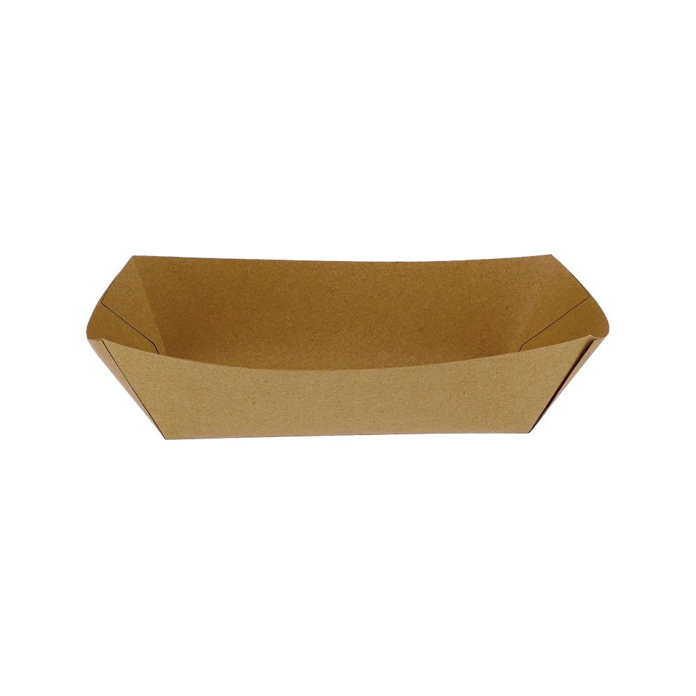Kraft Paper Boat Tray - Large (17 X 9.5 X 6 Cm) - Color: Brown