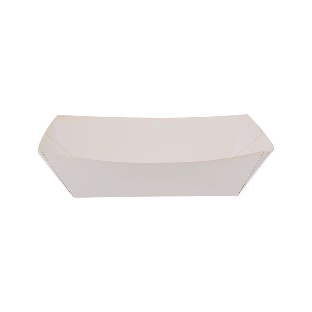 Medium White Paper Boat Tray - Pattern Type: Plain