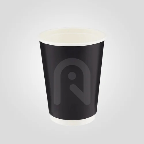 250Ml Kraft Double Wall Paper Cup - Color: Black