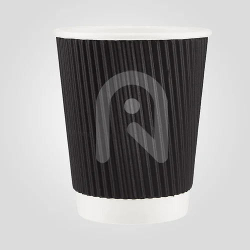 350Ml Ripple Paper Cup - Color: Black