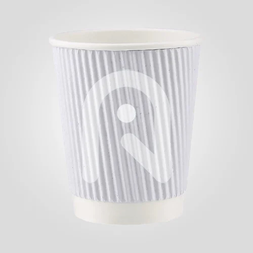 250Ml Ripple Paper Cup - Color: White