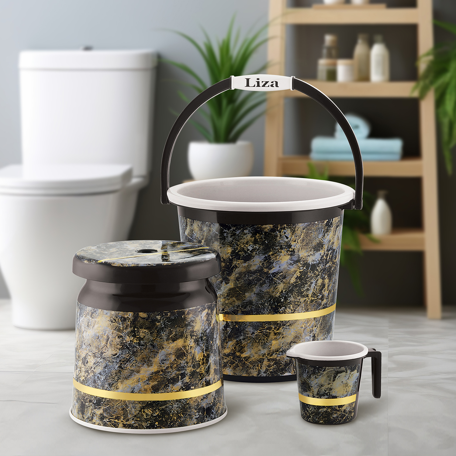 3 Pc Bathroom Set Orry - Color: Golden Yellow