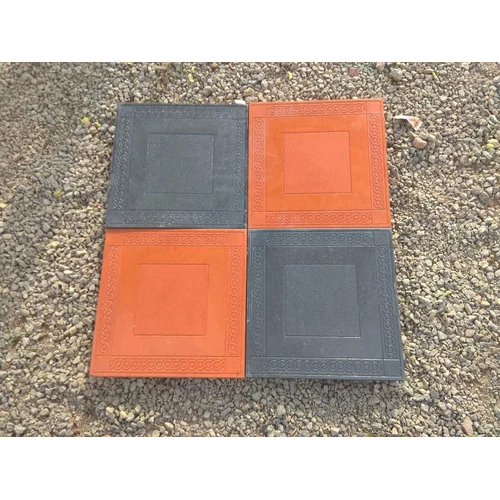 Square Concrete Paver Block - Color: Orange And Black