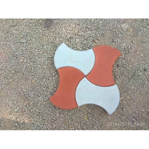 Cement Paver Block - Color: Red And White