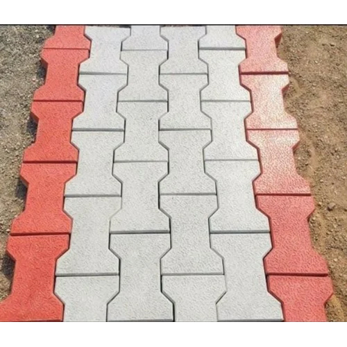 8 Mm Interlock Paver Block - Color: Red And White