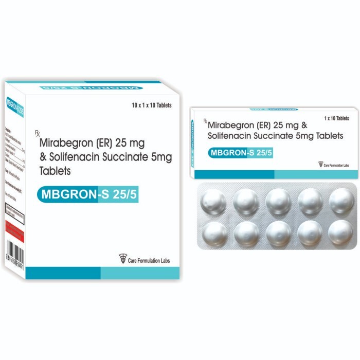 Mirabegron 25mg (as extended release Solifenacin Succinate IP 5mg