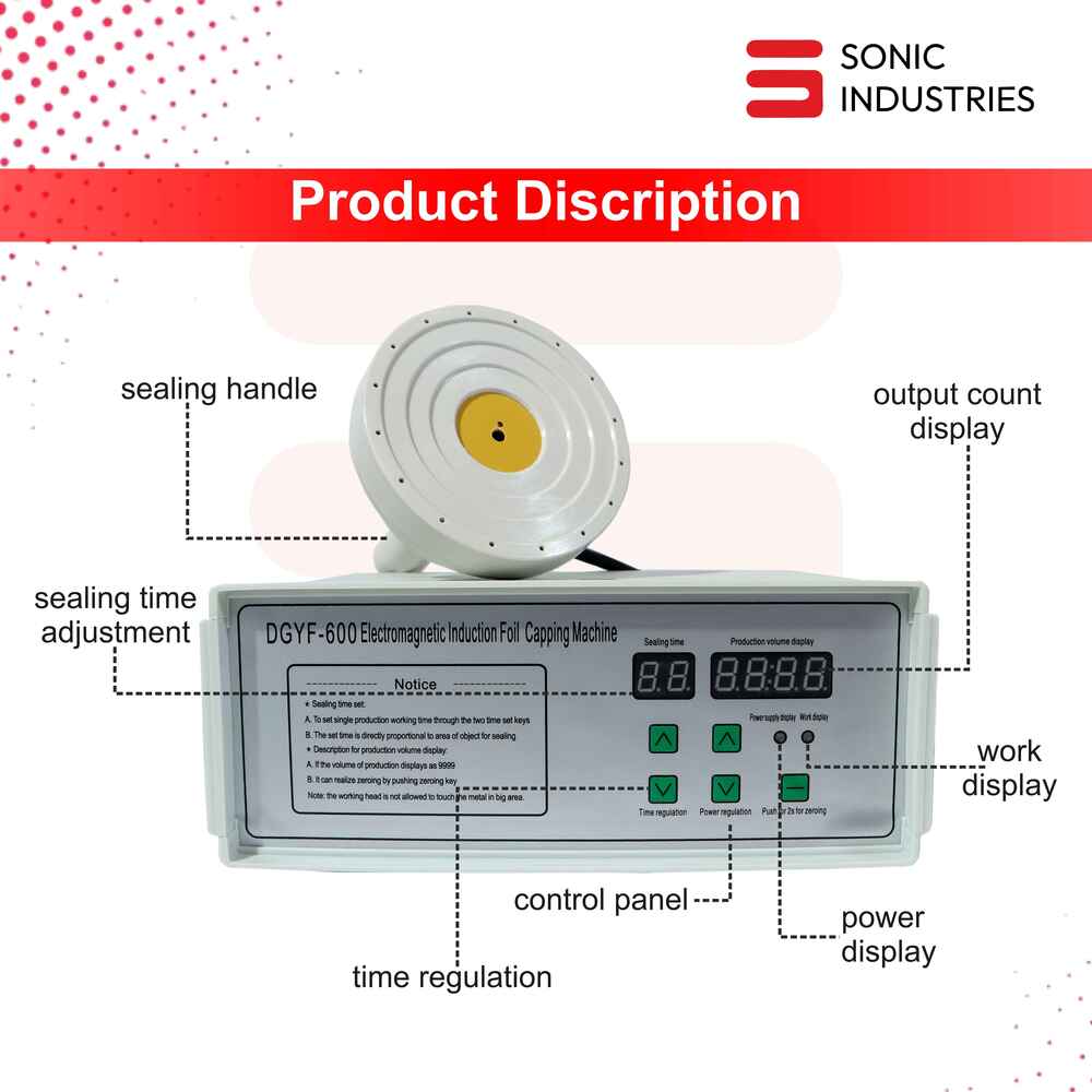 Sonic Dgyf - 600 C Manual Induction Sealer - Application: Industrial