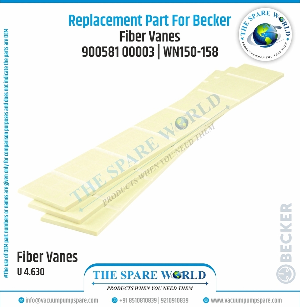 Vane Set For Becker Vacuum Pumps - Glass Fiber, 100x40x4 mm, Yellow Green, G11 Grade, 3 Pieces, Weighs 400g