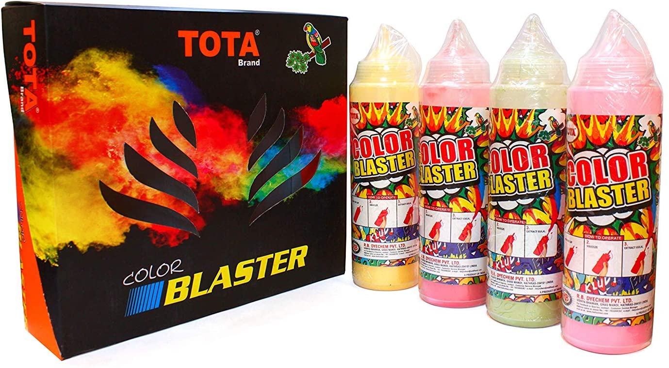 Tota Color Blaster - Eco-friendly Herbal Holi Colors, Non-toxic Soft Powder In Multicolor | Fun Shooter For Holi, Parties & Celebrations