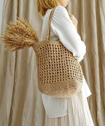 HANDKNITTED CASUAL JUTE TOTE BAG