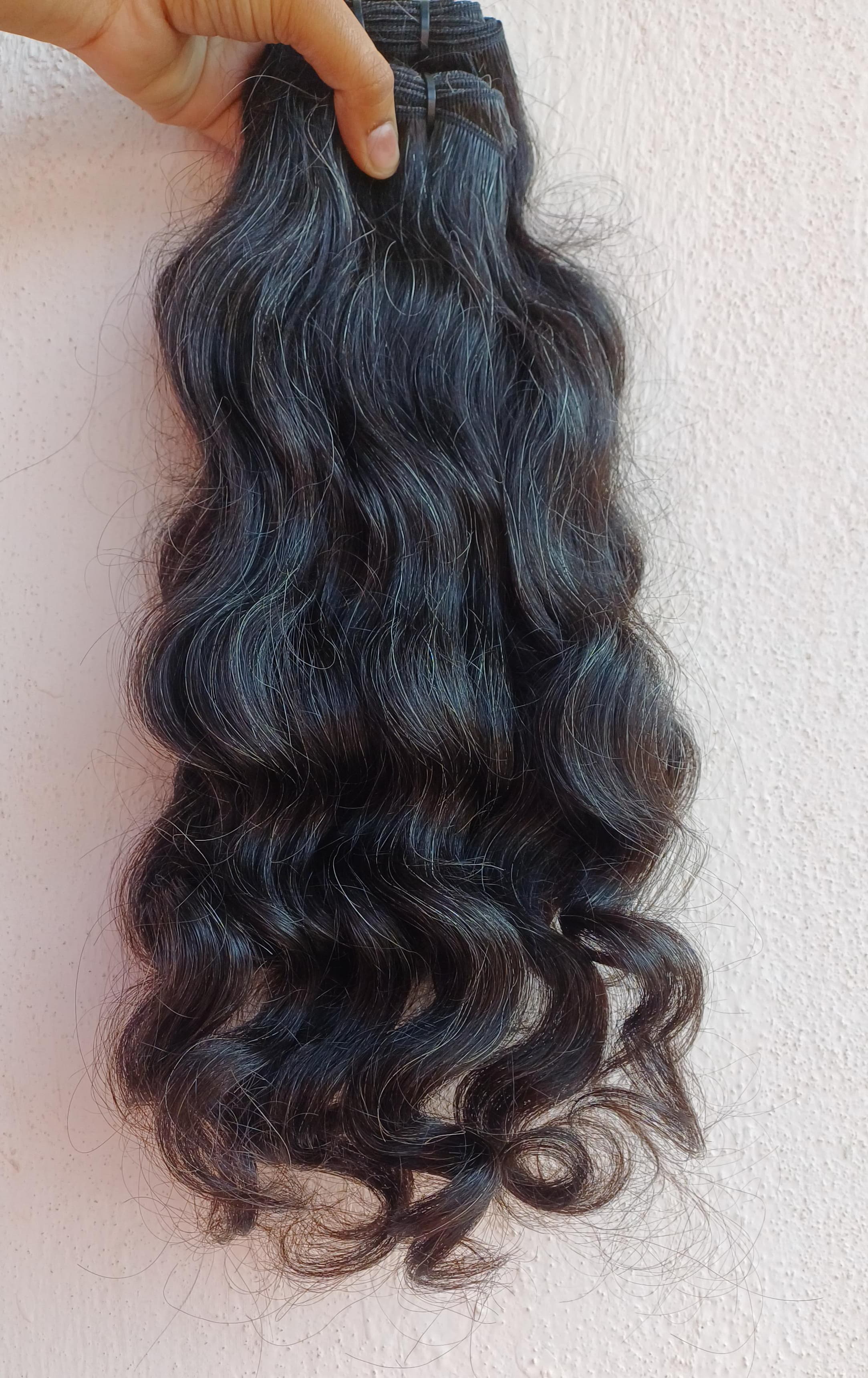 5% Salt and Pepper Wavy Human Hair Extension