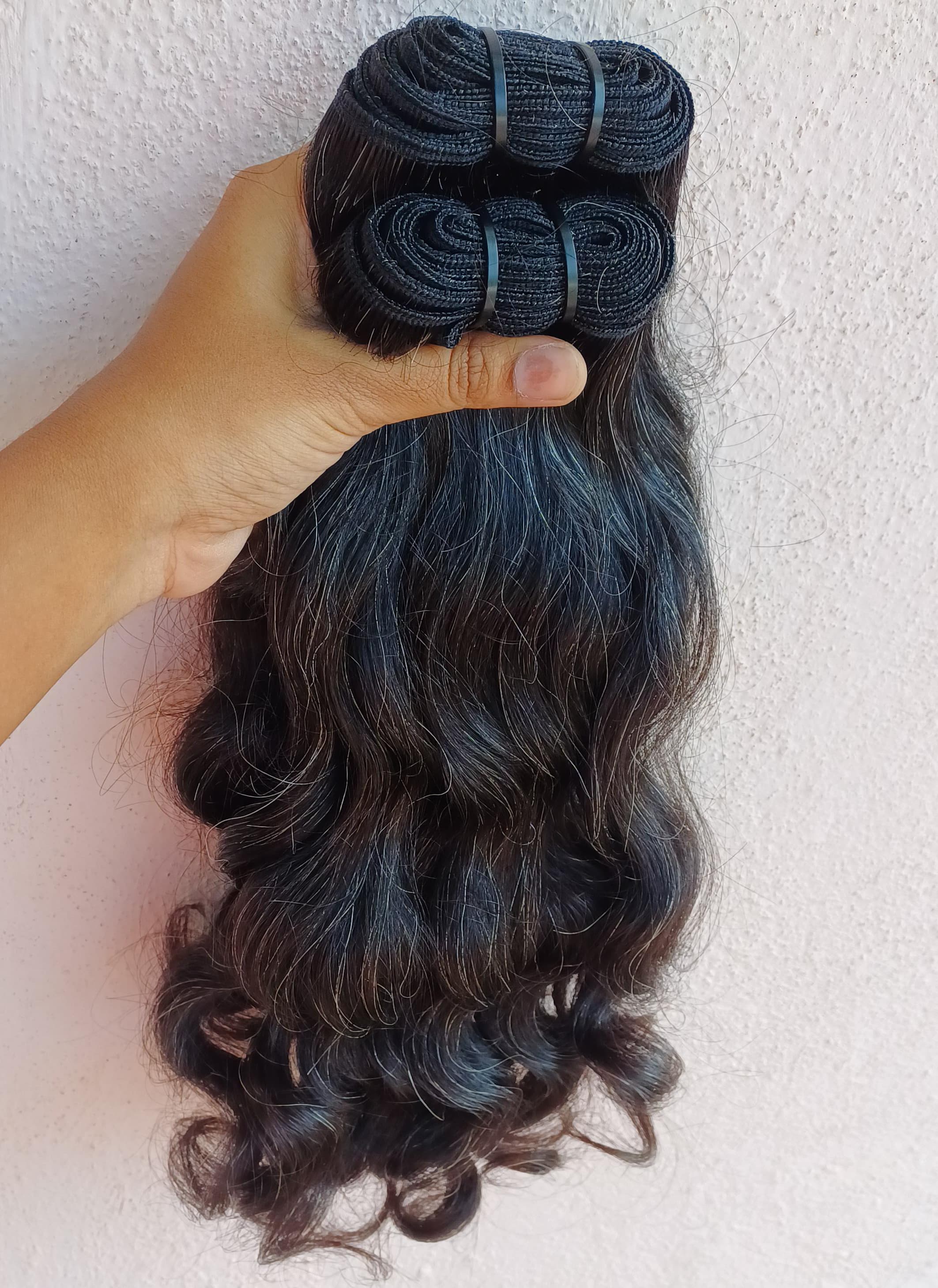 5% Salt and Pepper Wavy Human Hair Extension