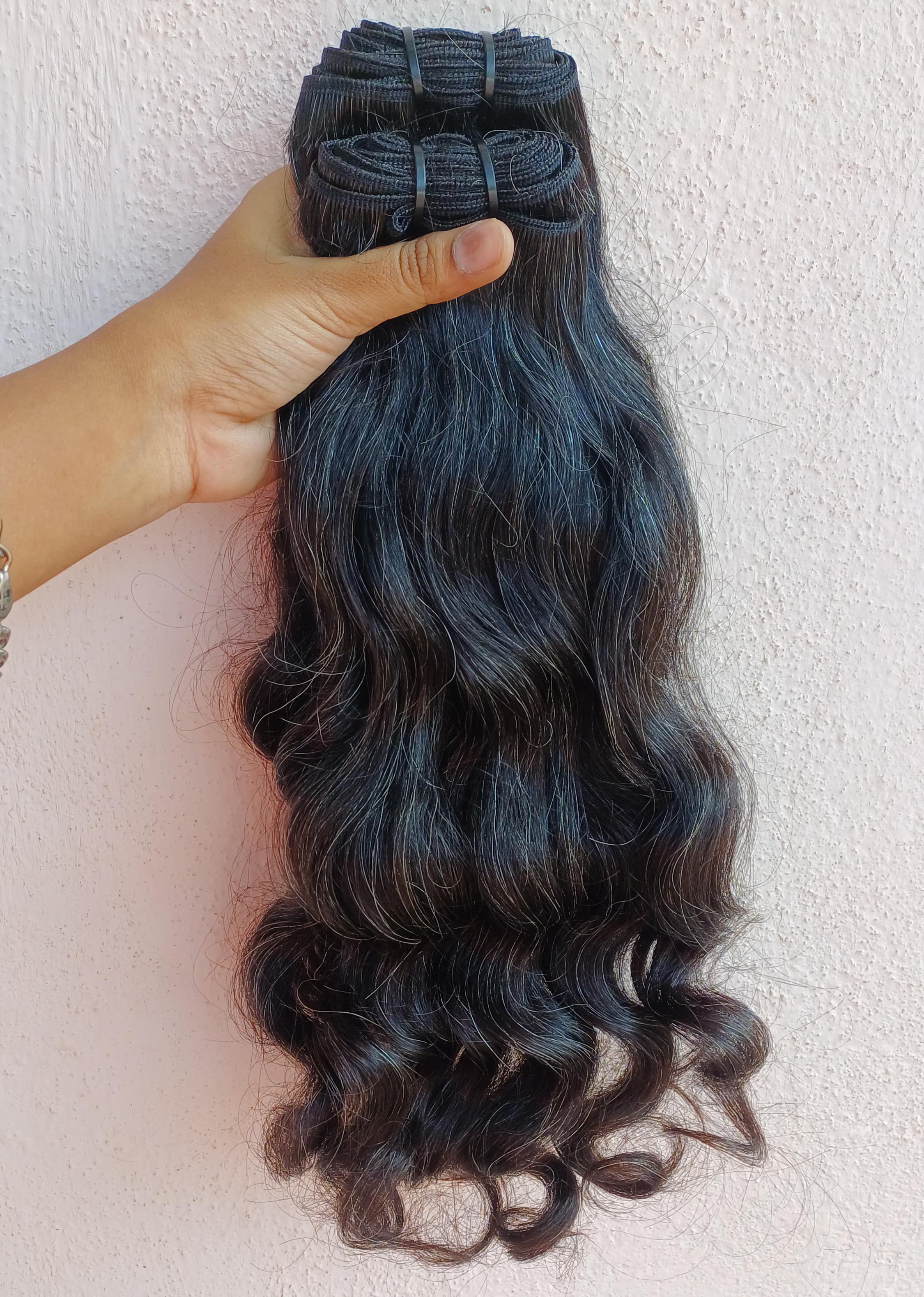 5% Salt and Pepper Wavy Human Hair Extension