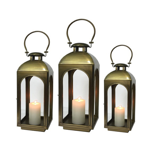 Brass Antique Finish Metal Lantern - Color: Different Available