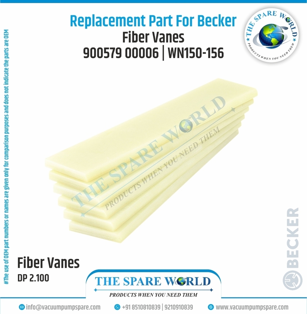 Vane Set For Becker Vacuum Pump - Glass Fiber, 100x40x4 mm, Yellow Green, 6 Vanes/Set, G11 Grade, 400 g Weight