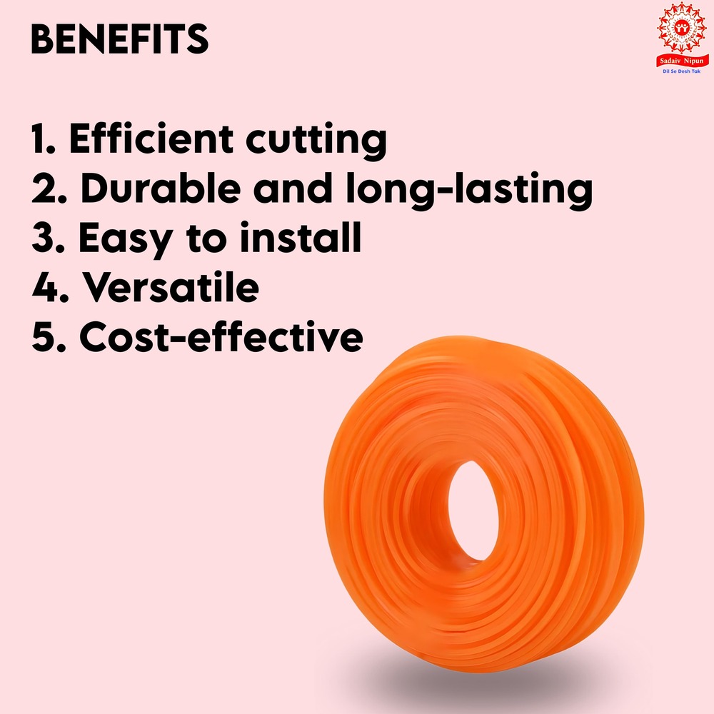 Sl-0108 3.5mm Square Trimmer Line - Nylon, 20x20x1 Mm, White, 3 Mm Disc Diameter | 2 Hp Petrol Drive, Hand Crank Start, 1 Year Warranty