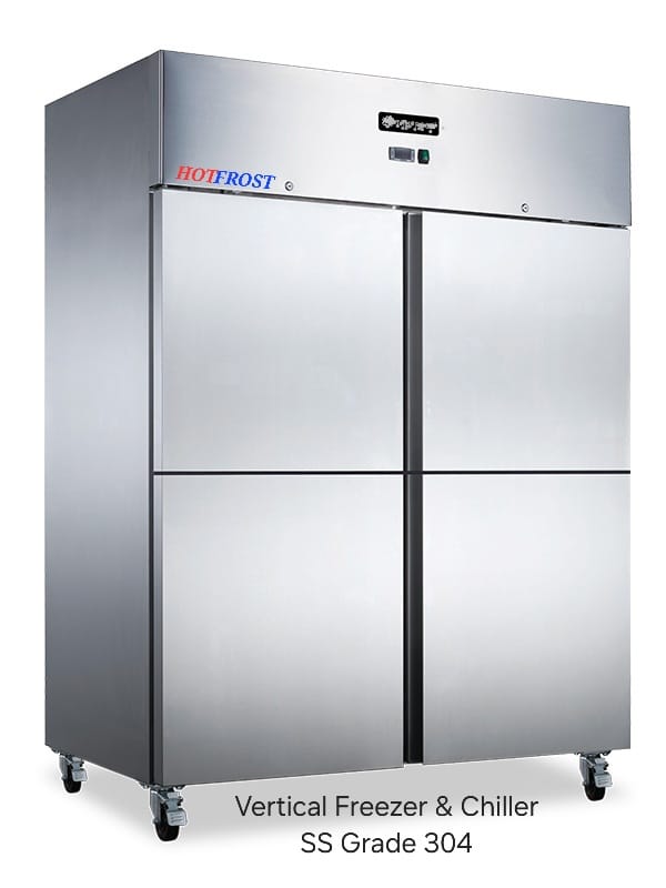 Vertical Freezer & Chiller - Color: Silver