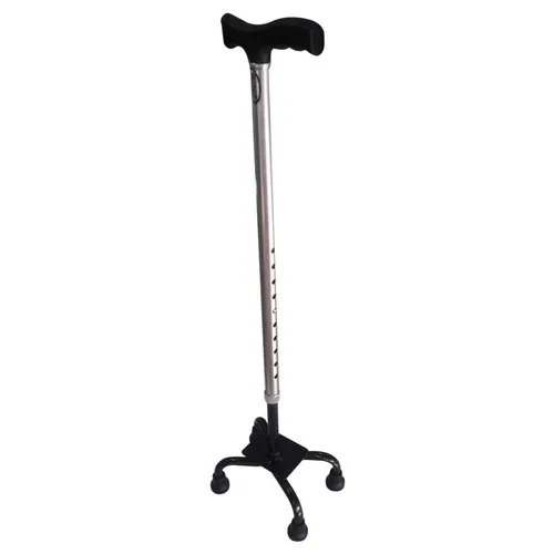 Black Quadripod Walking Sticks - Material: Steel