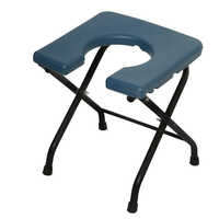 Black Commode Stool - Iron With Powder Coating, Polished Finish, 2.5 Kg Weight, Foldable Design, Durable Pvc Material, Ideal For Hospital Use