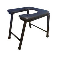 Foldable Commode Stool - Iron & Pvc Construction, 2.5 Kilograms, Blue Color | Durable, Powder Coated, Foldable For Easy Storage