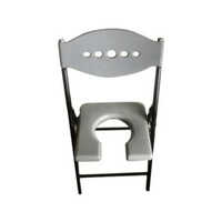 Foldable Commode Chair - Mild Steel, 53 X 50 X 76 X 41 Cm | Powder-coated, Pvc Comfort Material, Durable, Polished Finish, Lightweight At 3.2 Kg