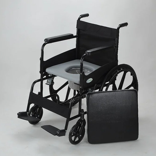 Hospital Commode Wheelchair - Frame Finish: Powder Coated