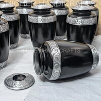 Classic Metal  Memorial Adult Cremation Urn for Ashes Black Funeral Urns Wholesale Supplies