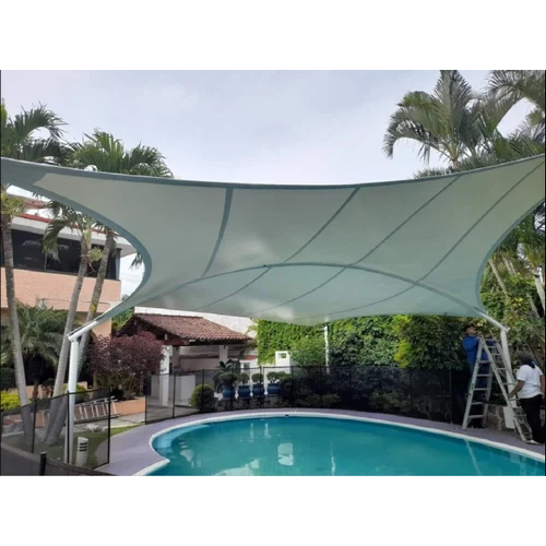 Swimming Pool Covering Tensile Structure - Color: White