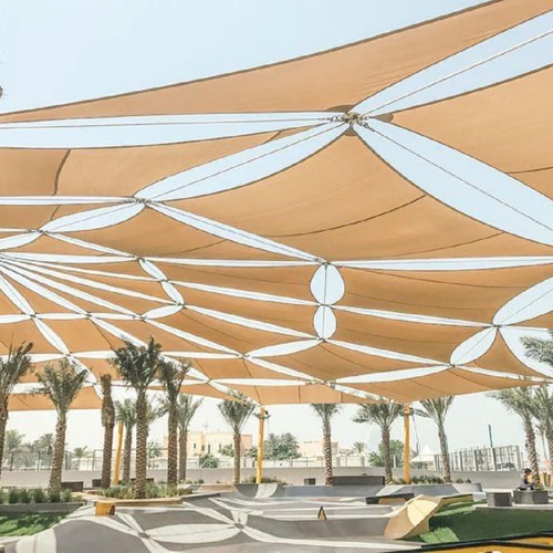 Modular PVC Airport Tensile Structure - 0.11mm Waterproof PVC, Plain White Design | Elegant Solution for Airport Parking Areas
